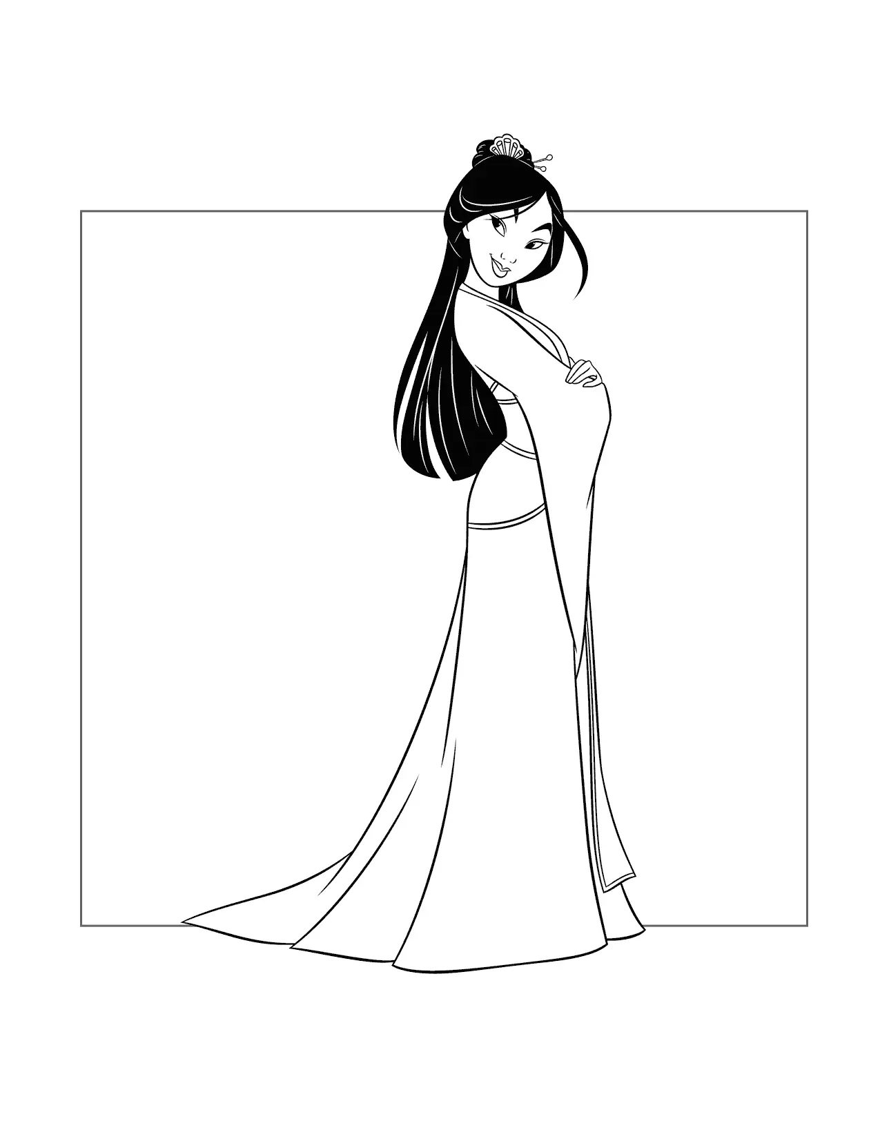 Pretty Mulan Coloring Page