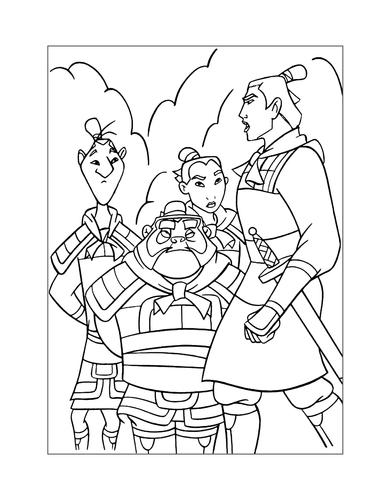 Mulan Men Coloring Page