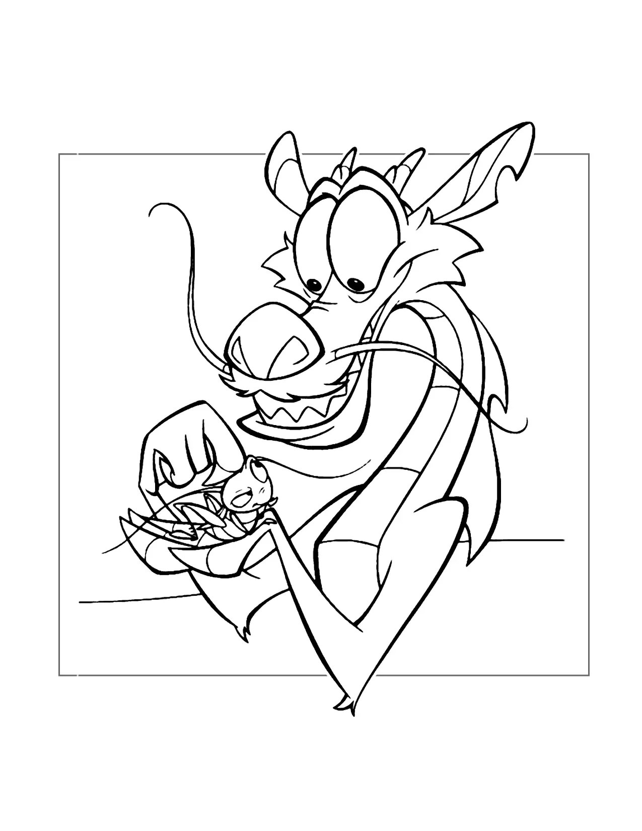Mushu And Crikee Coloring Page