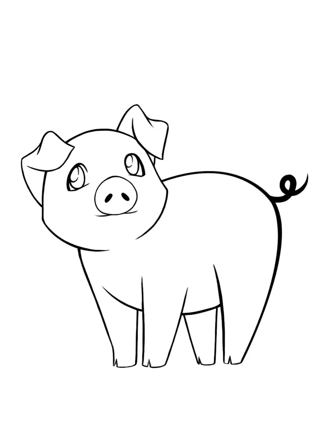 Easy Pig Coloring Pages