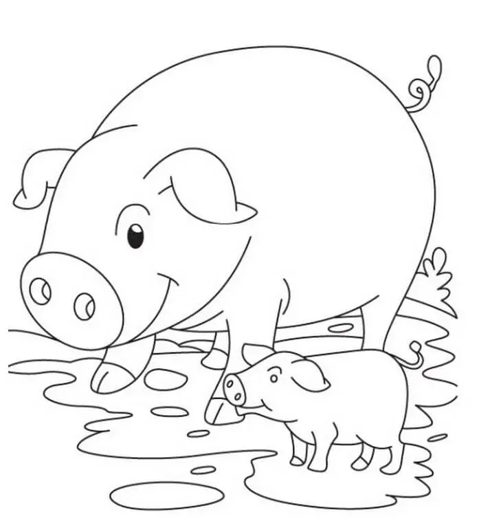 Dancing Pig Coloring Pages