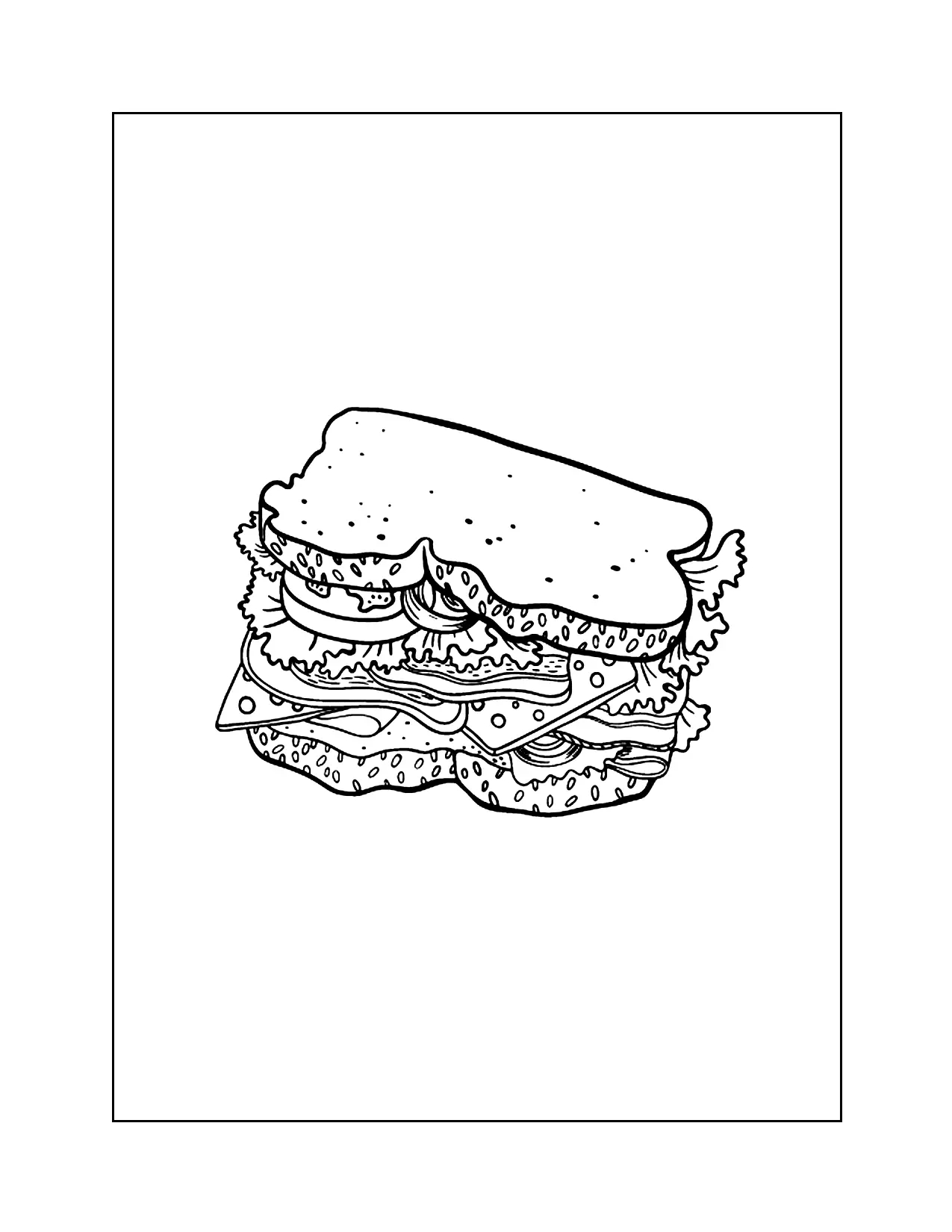 Club Sandwich Coloring Page