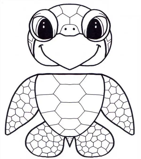 Cute Sea Turtle Coloring Page For Kids