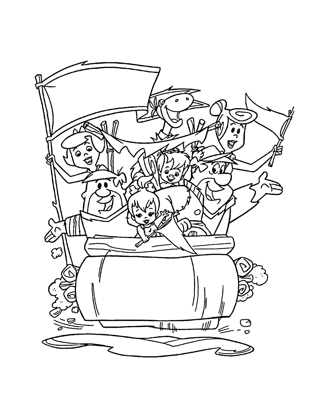 Flintstones And Rubbles Coloring Pages