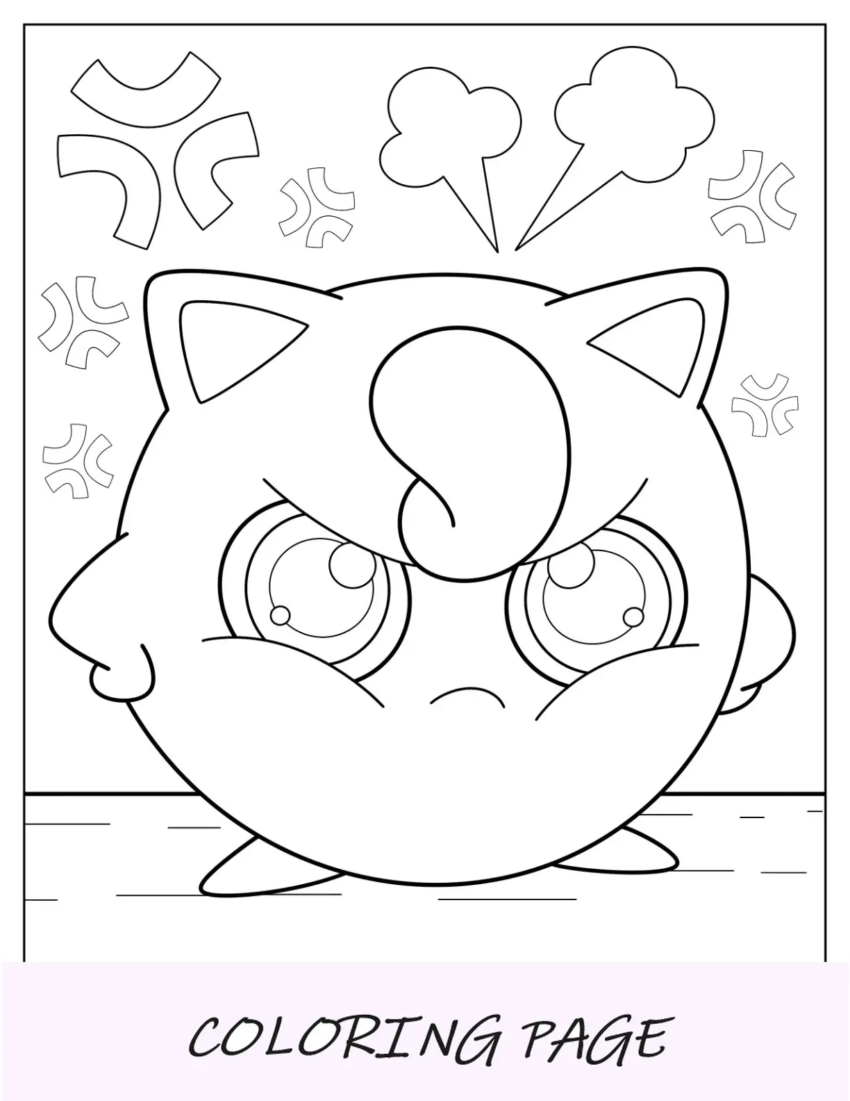 Página para colorir do Jigglypuff irritado