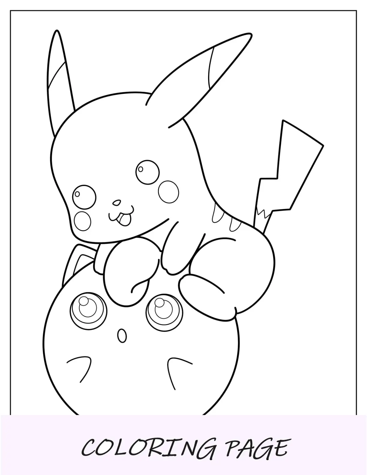 Desenho para colorir de Pikachu abraçando Jigglypuff