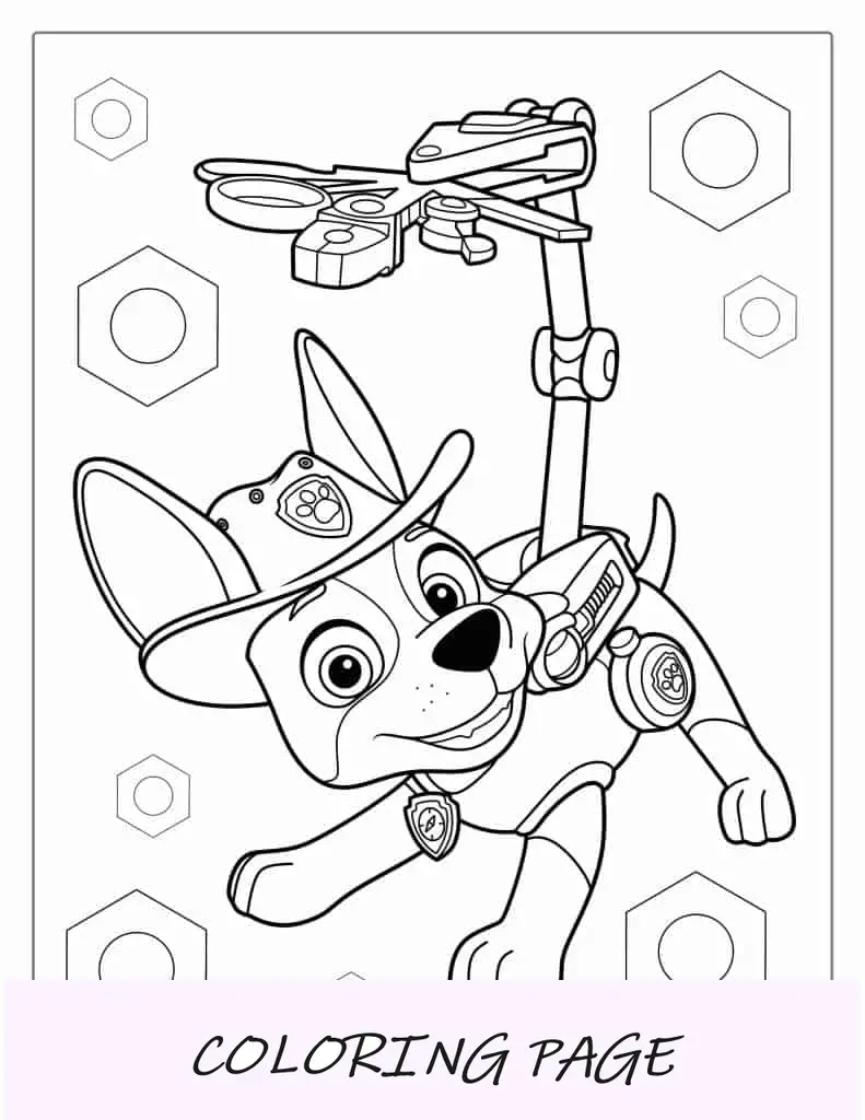 Foglio da colorare di Tracker di Paw Patrol