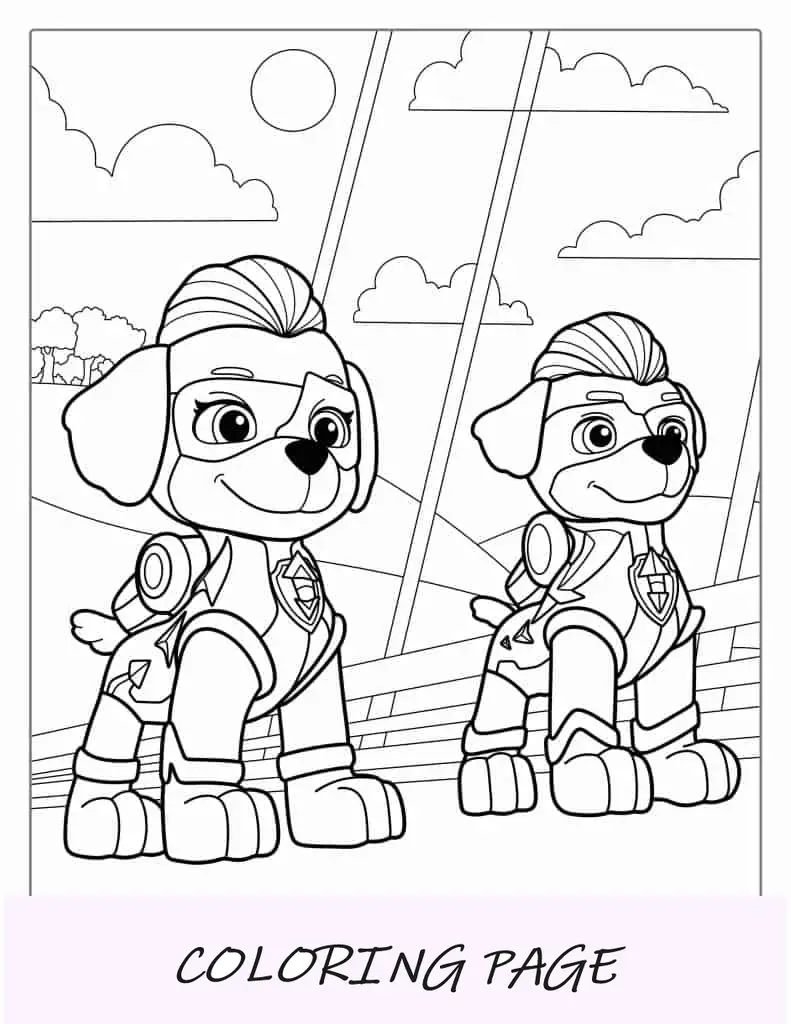Foglio da colorare di Mighty Pups Super Paws