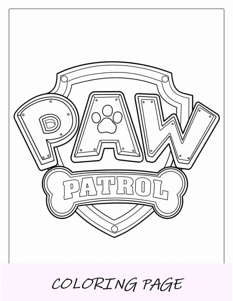 Foglio da colorare con logo Paw Patrol