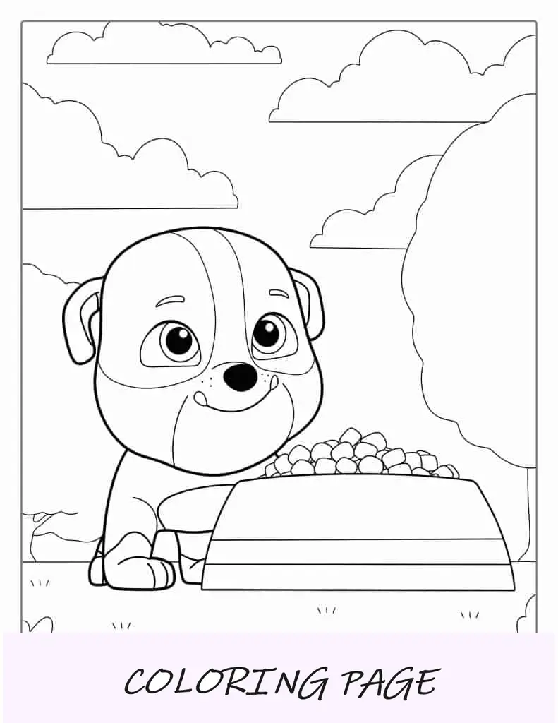 Foglio da colorare del personaggio delle macerie del bambino