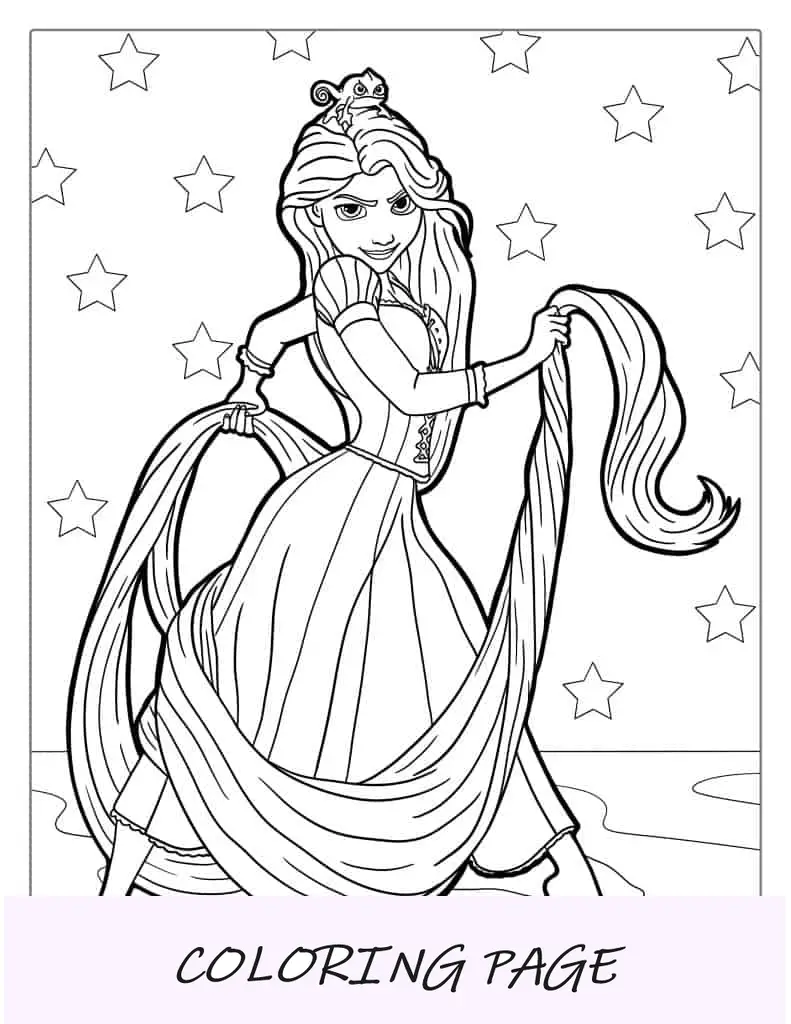 Página para colorear enredados con Rapunzel