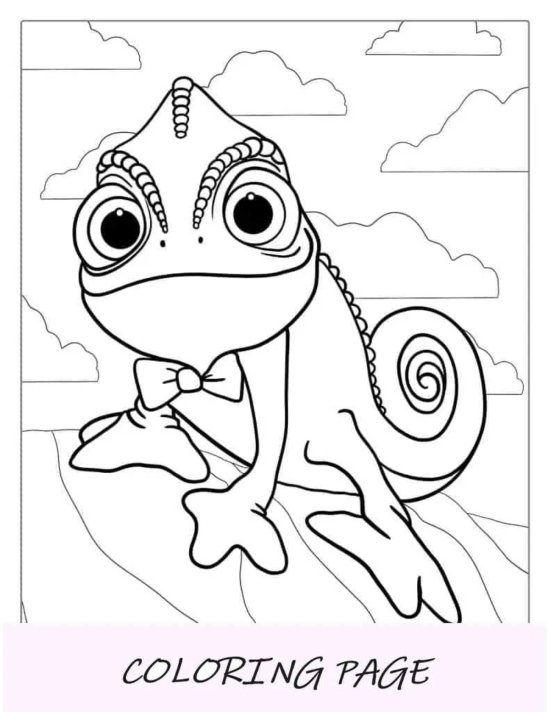 Hoja para colorear de Pascal de Frozen