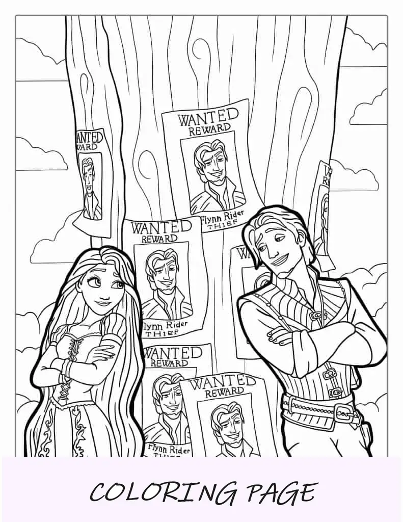 Dibujos Para Colorear De Personajes De Eugene Y Rapunzel