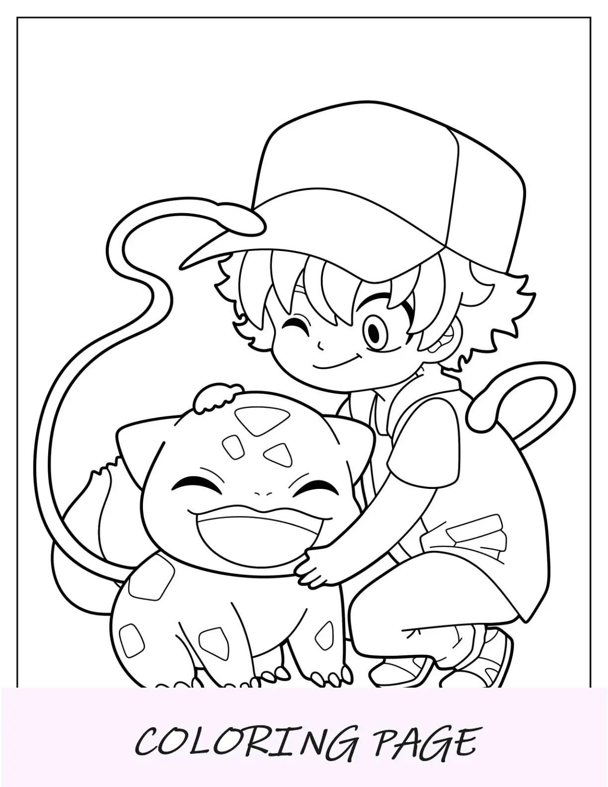 My Hero Academia Izuku Midoriya Crossover con Bulbasau Coloring Pager