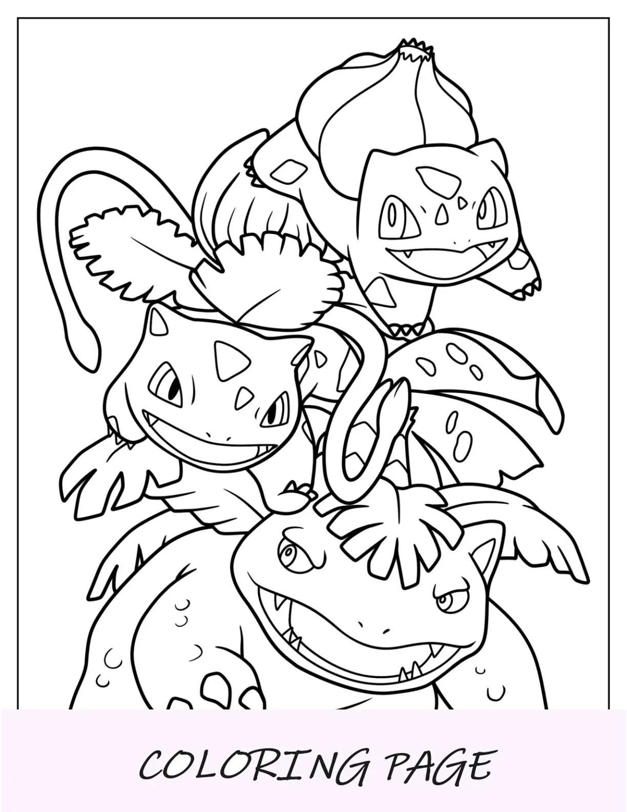 Pagina da colorare di Evolution Bulbasaur