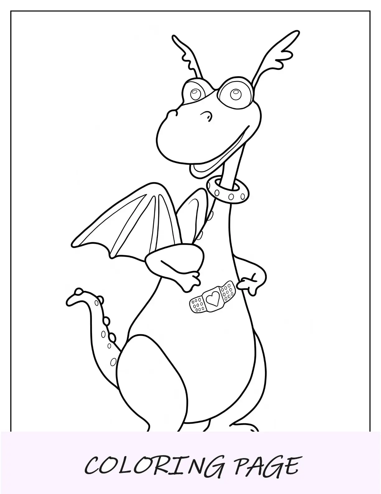 Doc McStuffins Malvorlage von Stuffy, dem Drachen, der einen Verband auf der Brust trägt