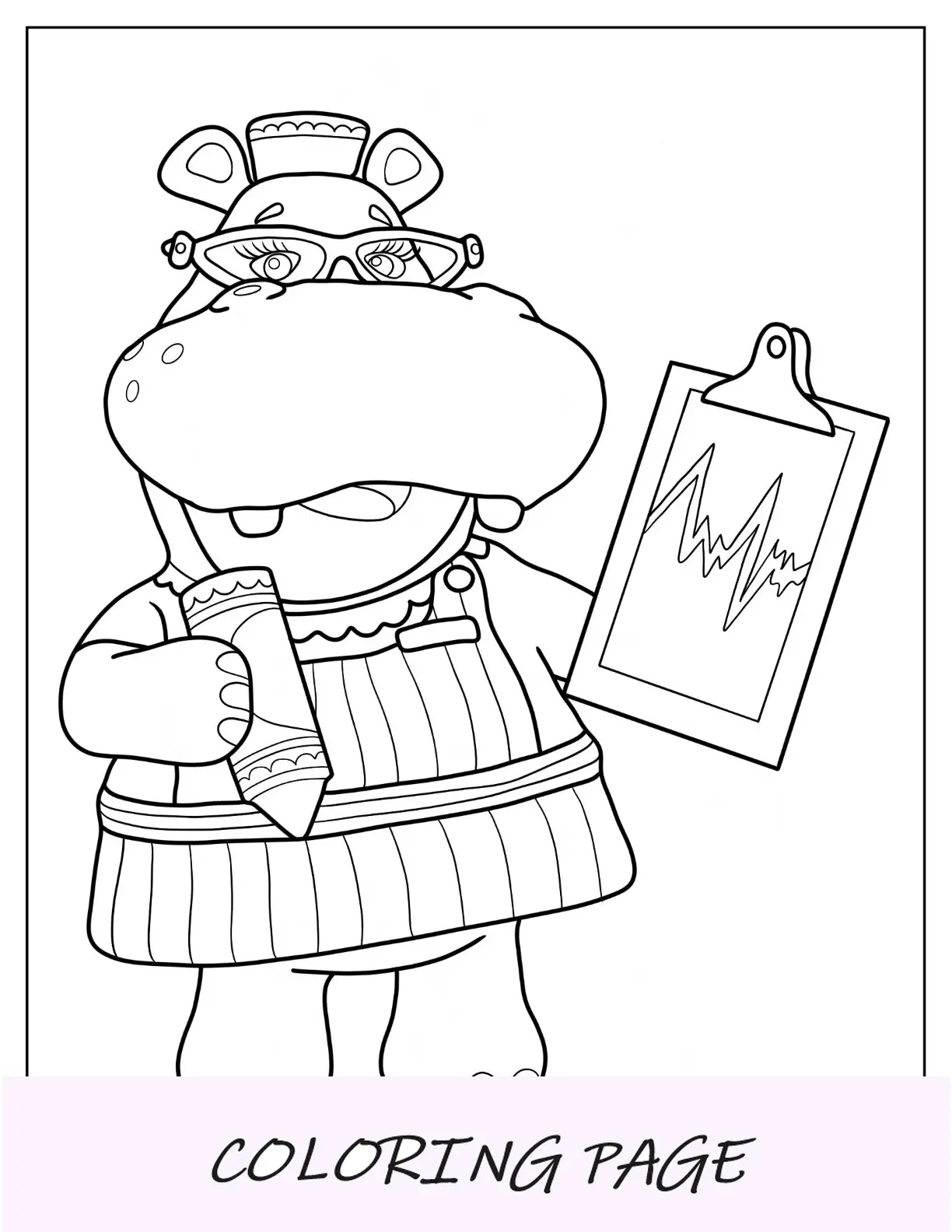Doc McStuffins Malseite von Krankenschwester Hallie mit Klemmbrett und Buntstift