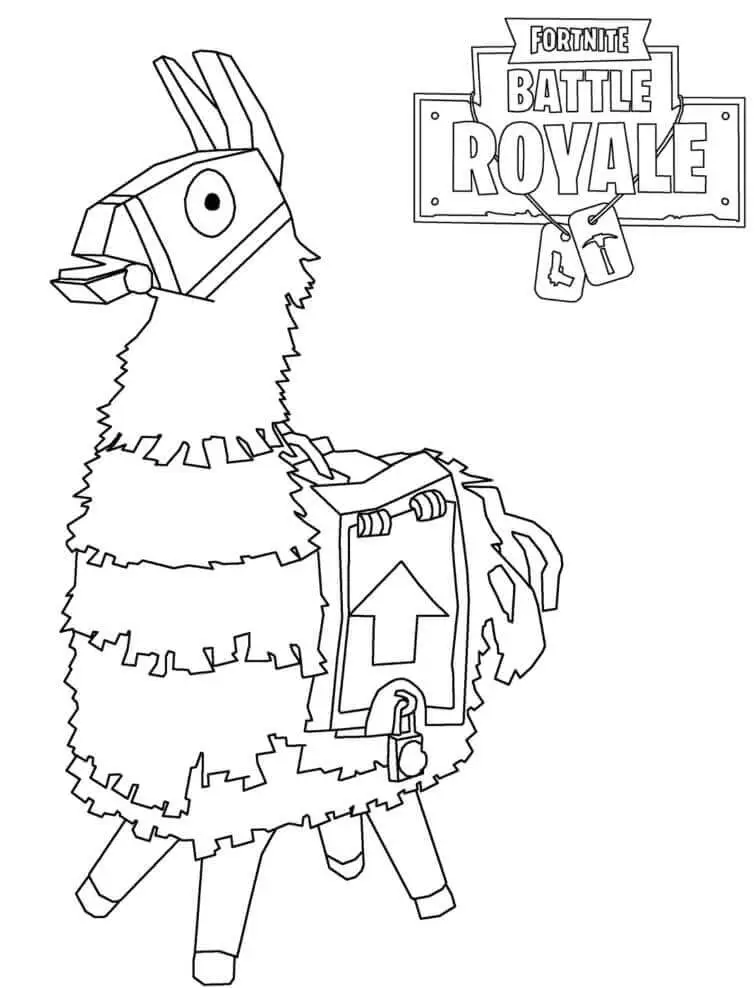 Llama Fortnite Coloring Pages