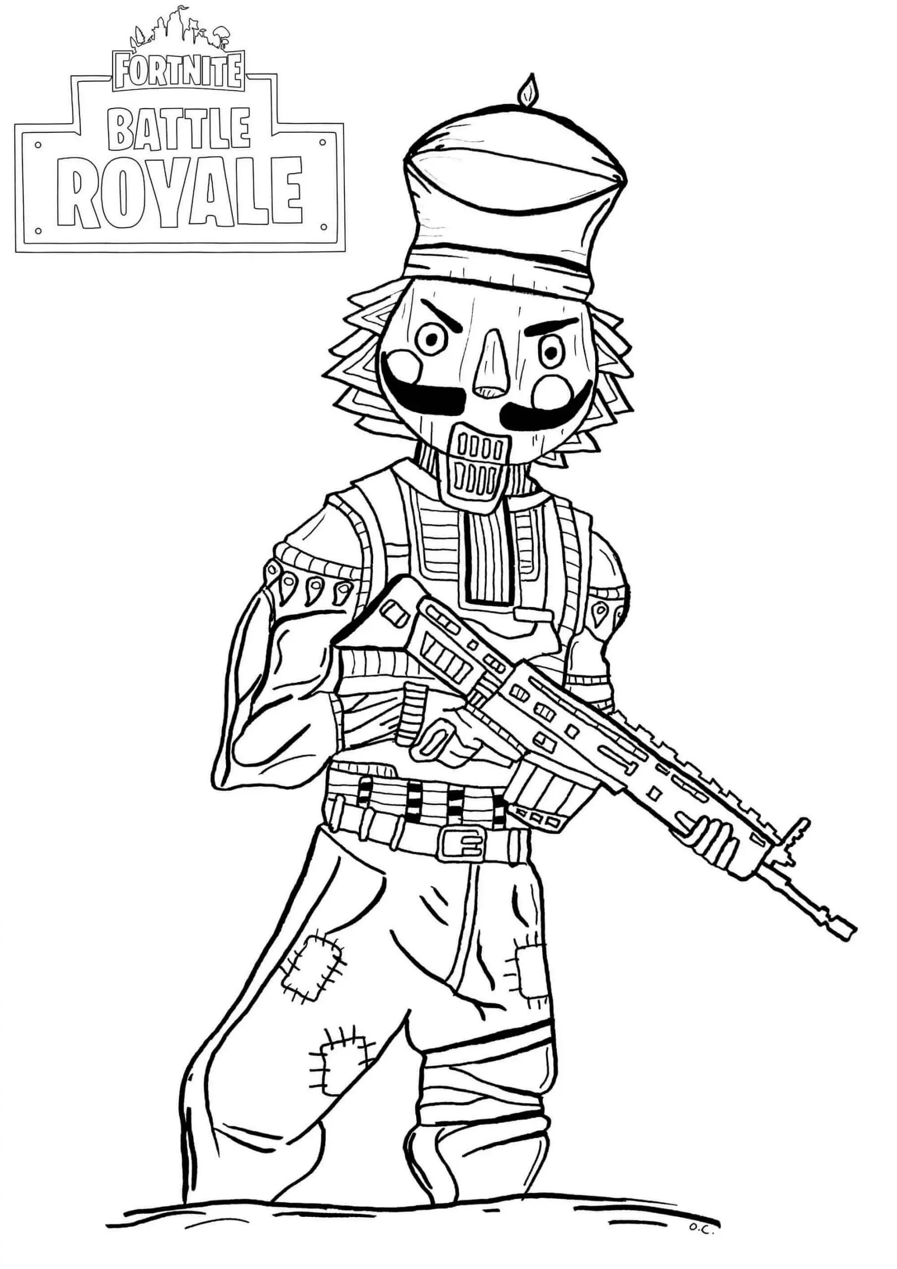 Crackshot Fortnite Coloring Pages Scaled