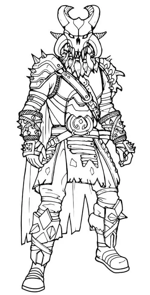 Cool Ragnarok Fortnite Coloring Page