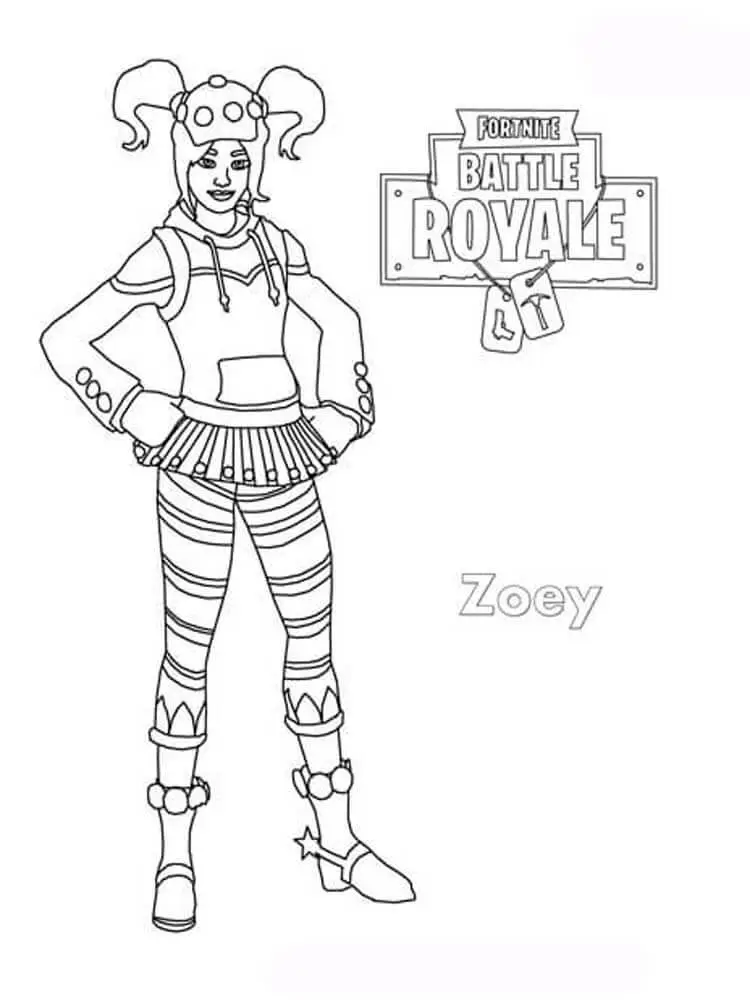 Zoey Fortnite Coloring Pages