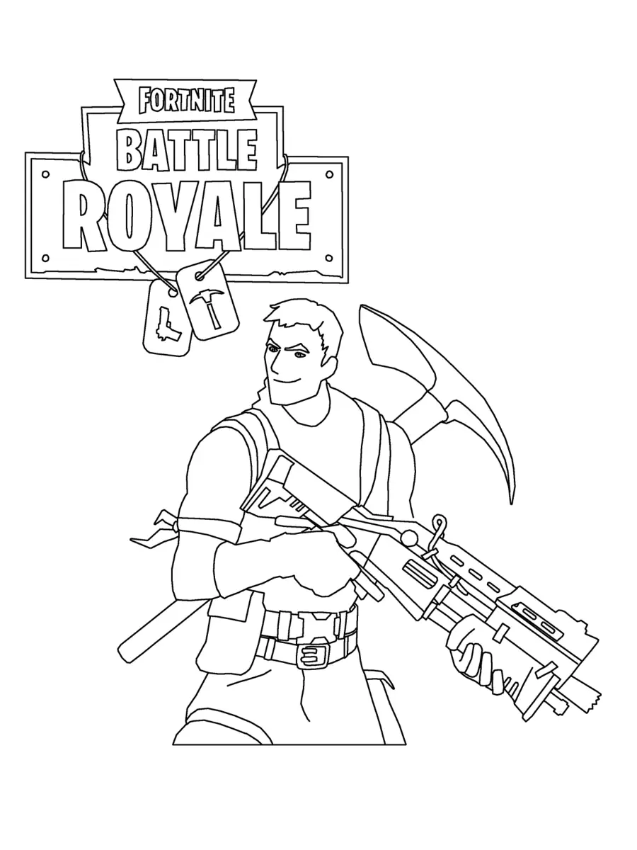 Rainbow Smash Pickaxe Fortnite Coloring