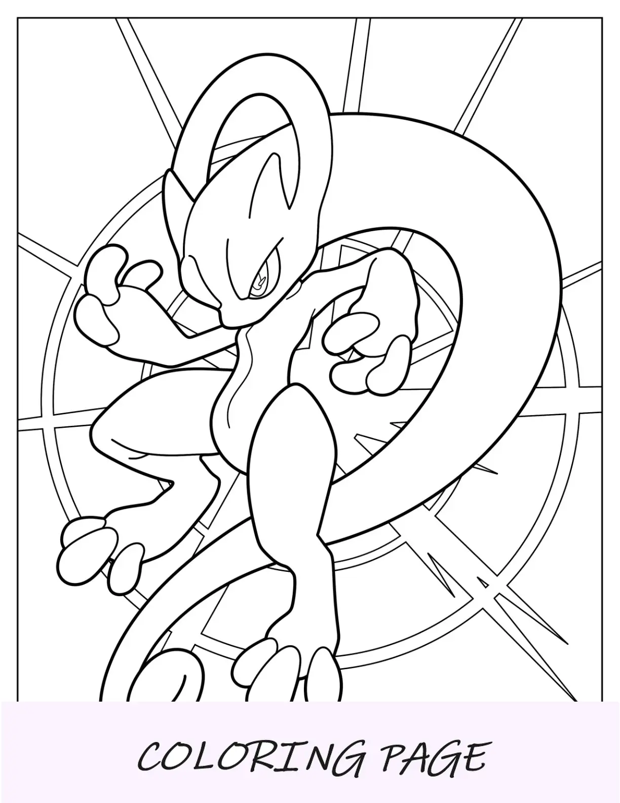 Pagina da colorare di Mega Mewtwo X