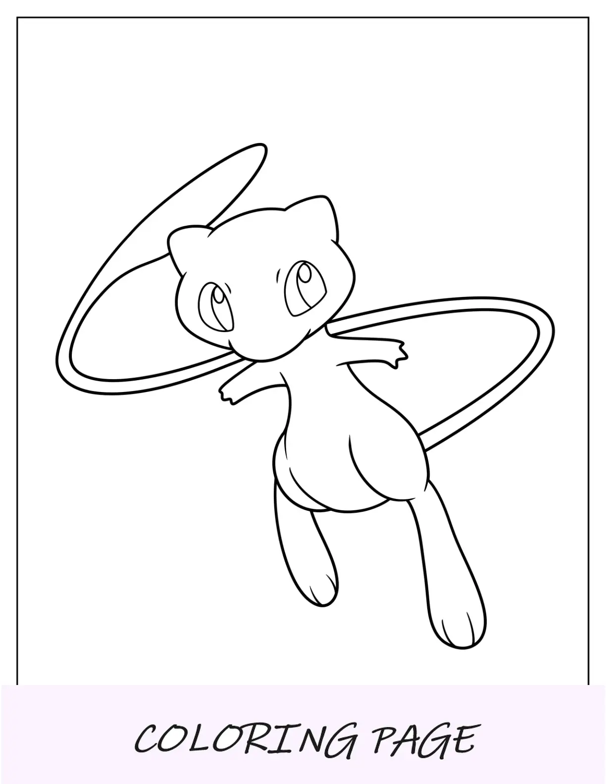 Pagina da colorare facile di Mewtwo per bambini