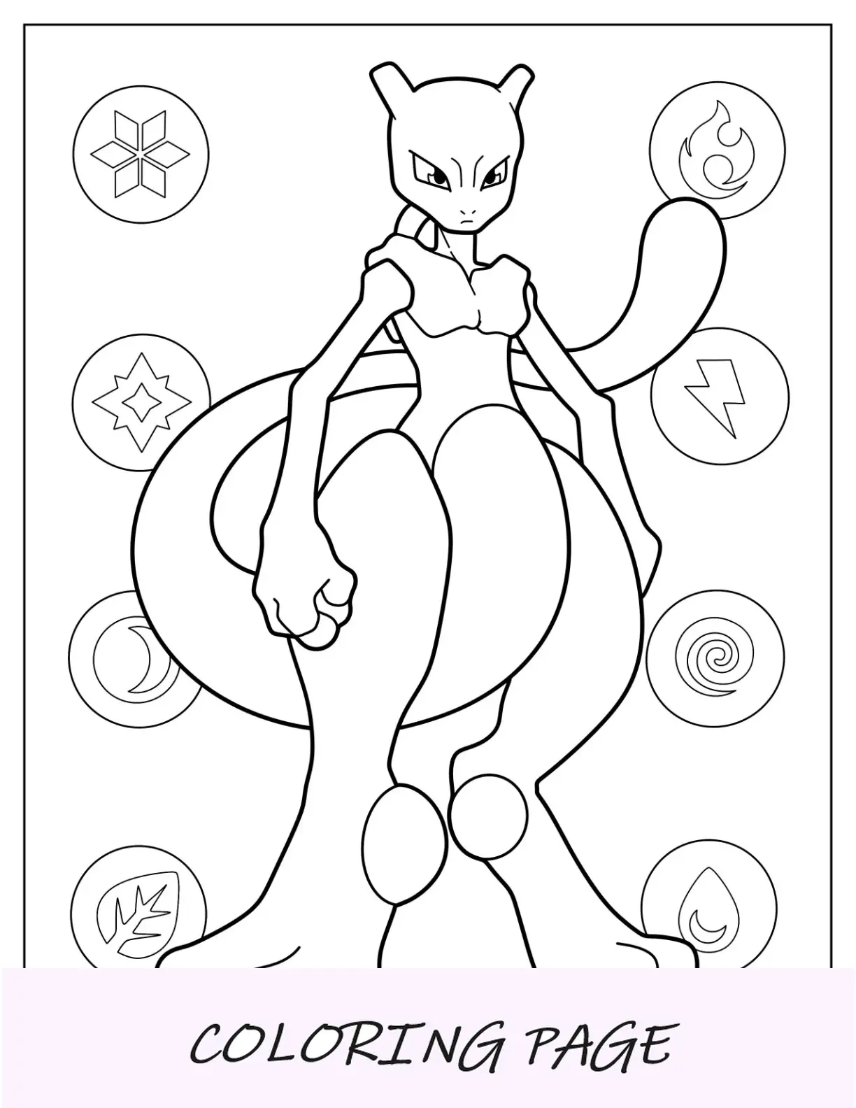 Pagina da colorare di Mewtwo corazzato