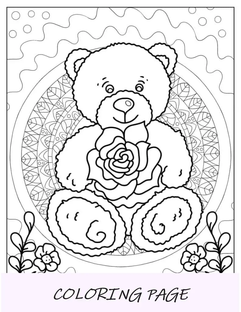Mandala de ursinho de pelúcia para relaxar