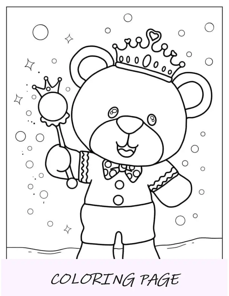 Desenho simples de ursinho de pelúcia para crianças em idade pré-escolar
