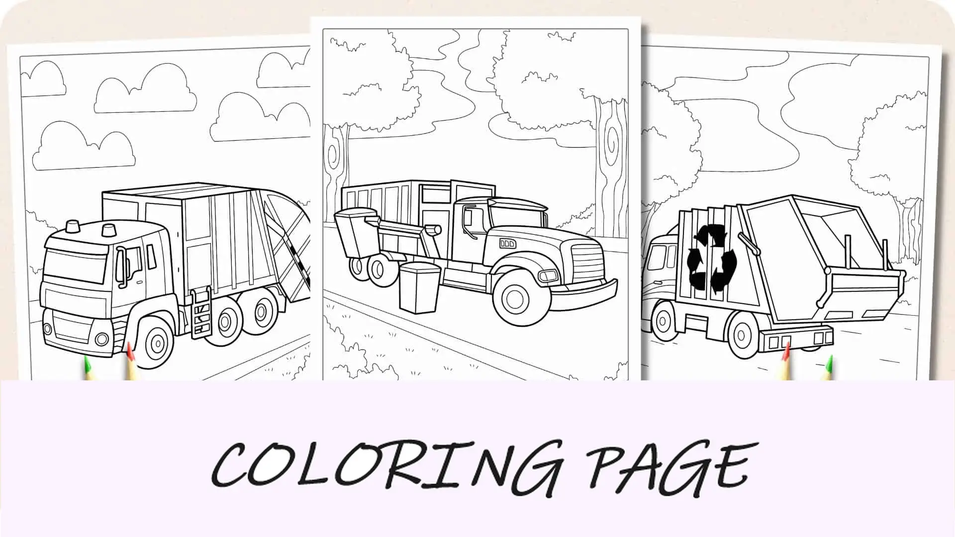 Disegni da colorare di camion della spazzatura Immagine in evidenza