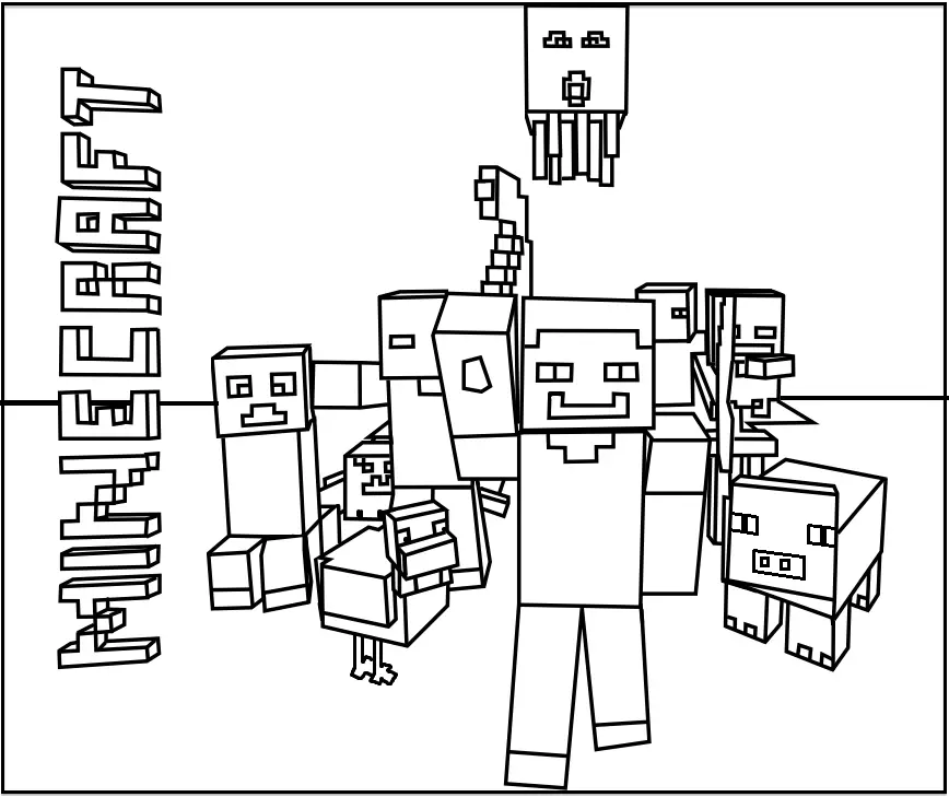Minecraft Swordfight Coloring Pages