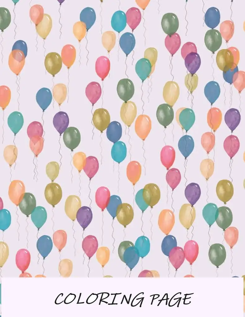 Balões-rosa claro-papel de embrulho de aniversário