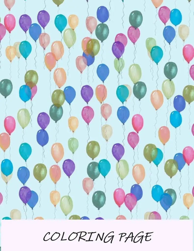 Balões-de-aniversário-azul-claros-papel de embrulho