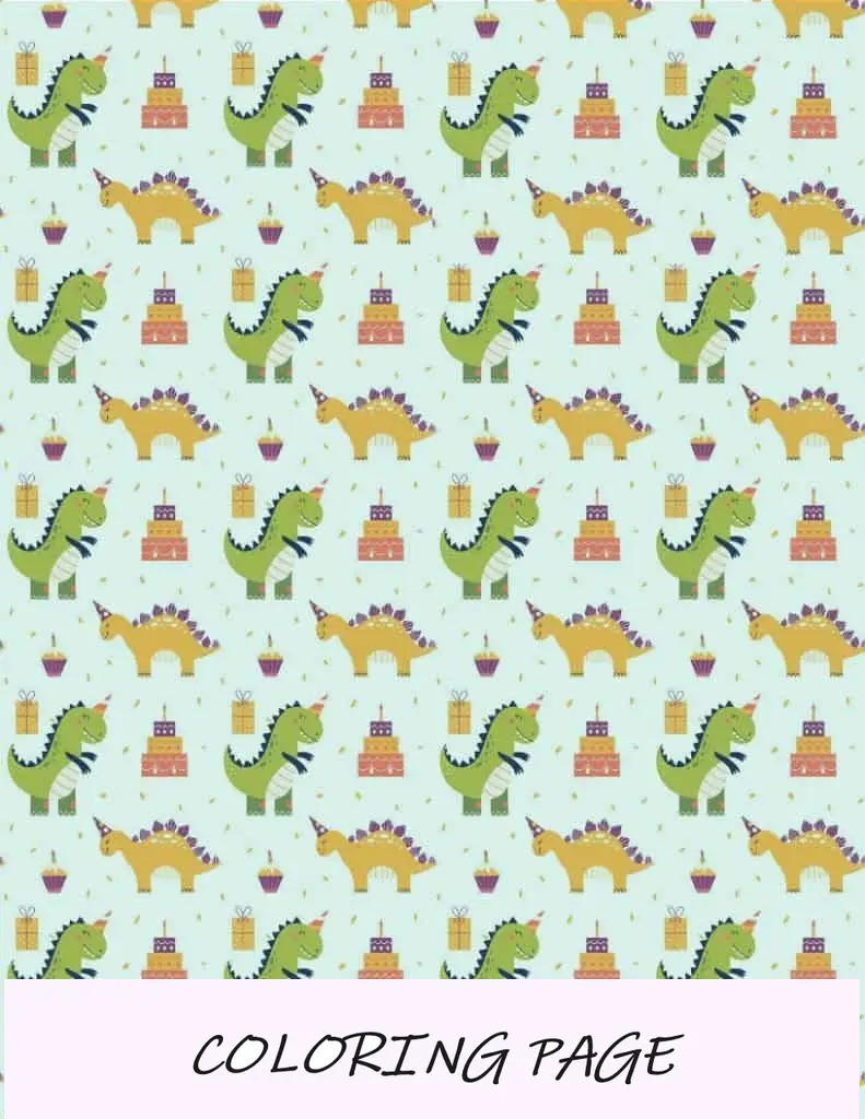 Papel-de-embrulho-de-dinossauro-fofo-para-aniversário-de-crianças