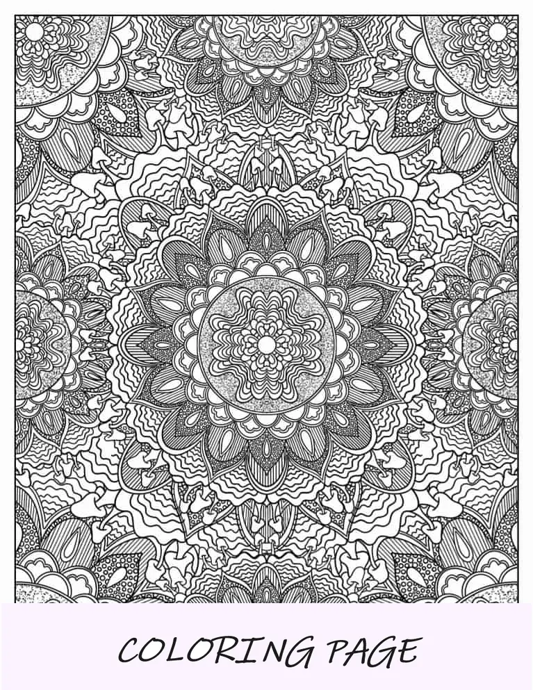 Mandala psicodélico de setas de página completa