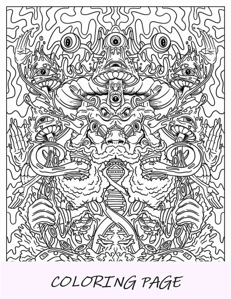 Hoja para colorear de ADN alucinante