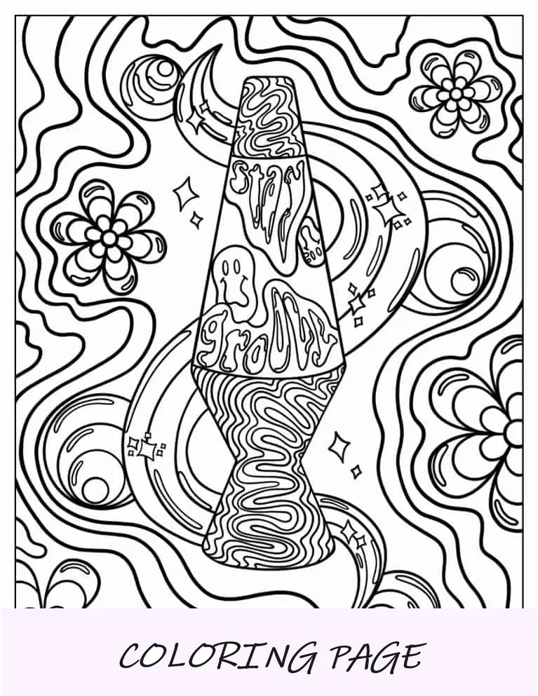Lámpara de lava trippy para colorear
