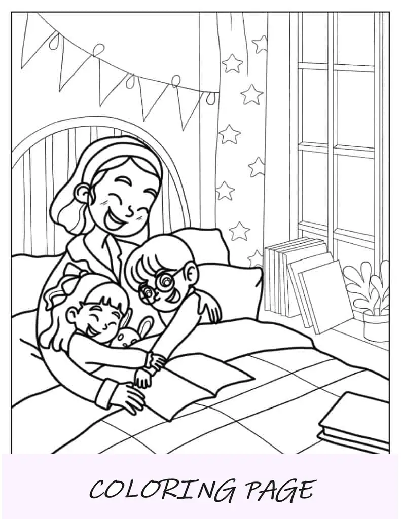 Mãe solteira com filha e filho