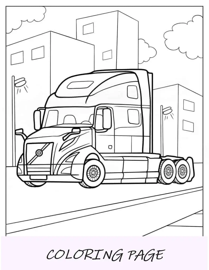 Semirremolque Volvo para colorear