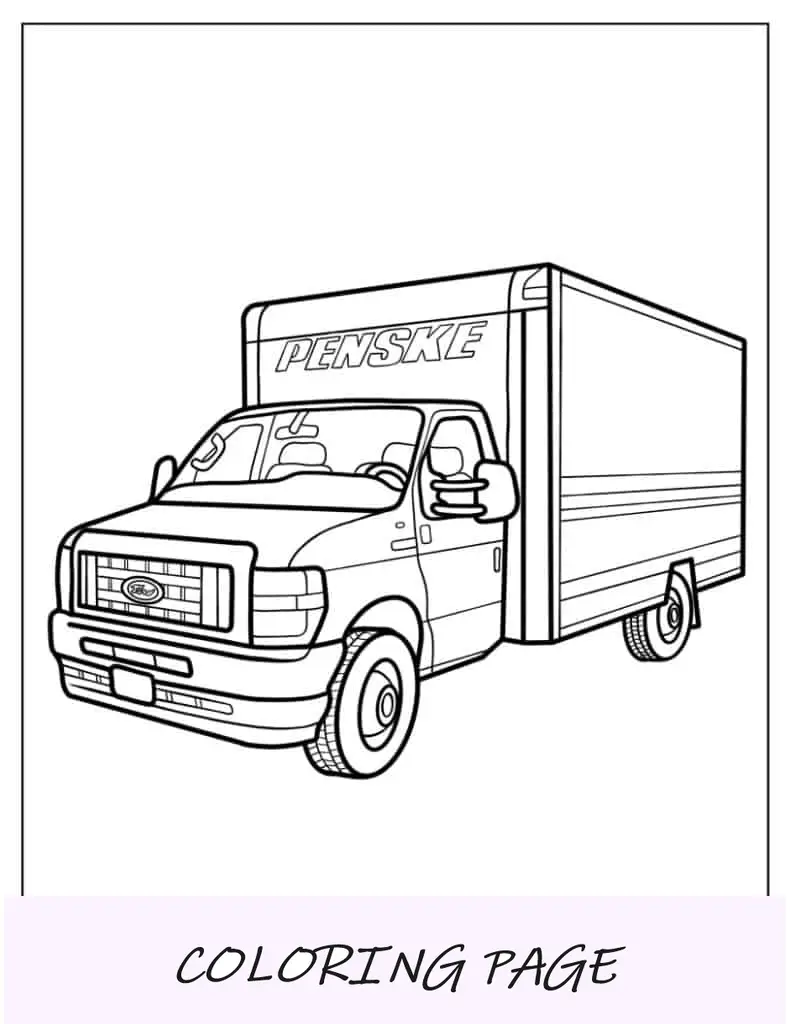Camión de reparto Ford para colorear