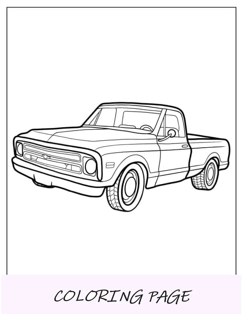 Camioneta Chevrolet antigua para colorear