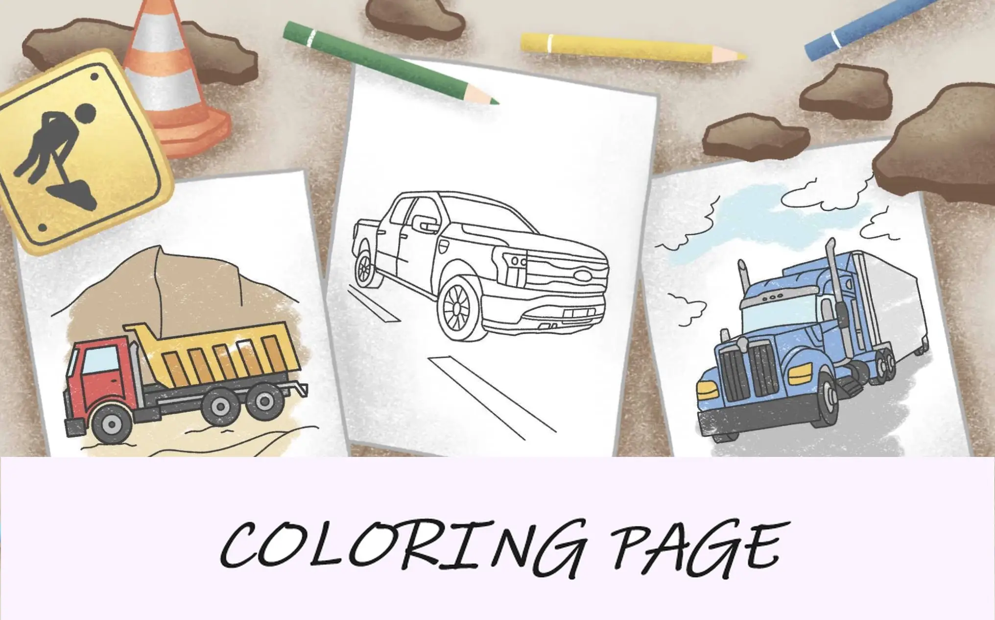 dibujos para colorear de camiones imagen característica