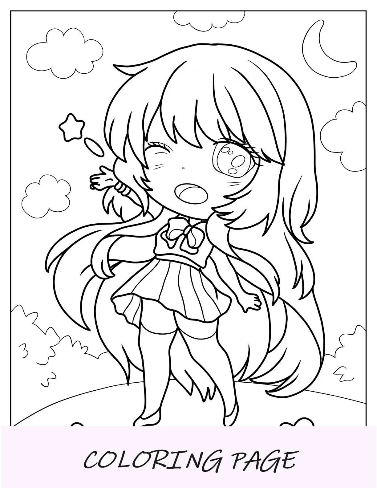 Página para colorear de Chibi de Paimon sonriendo