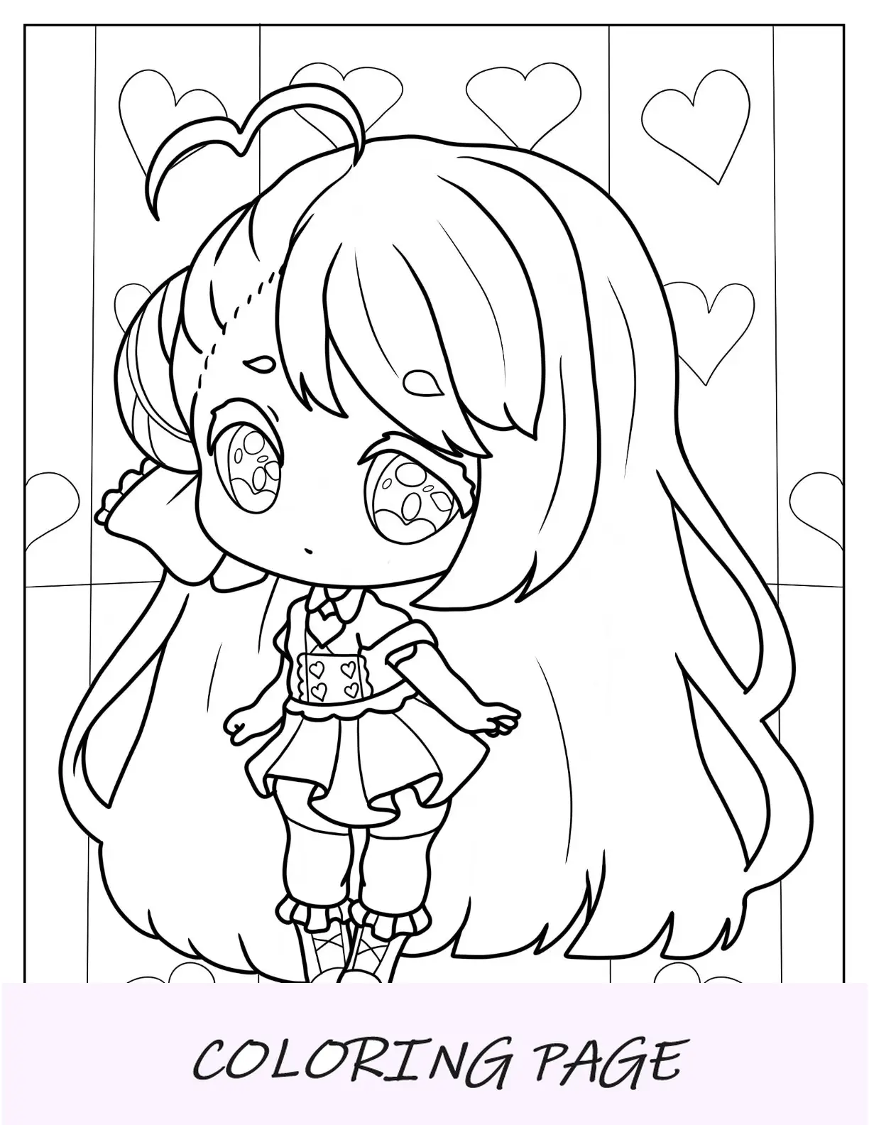 Página para colorear de Chibi del guardián eterno Yin