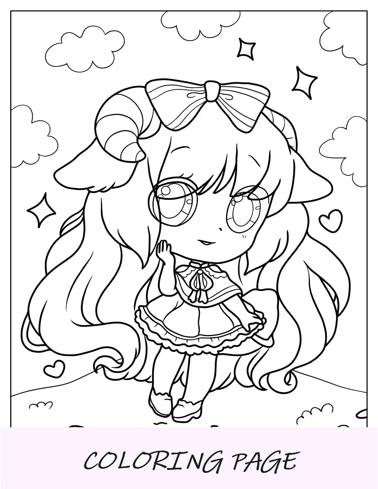 Página para colorear de Chibi de Kitty Gang Jimin