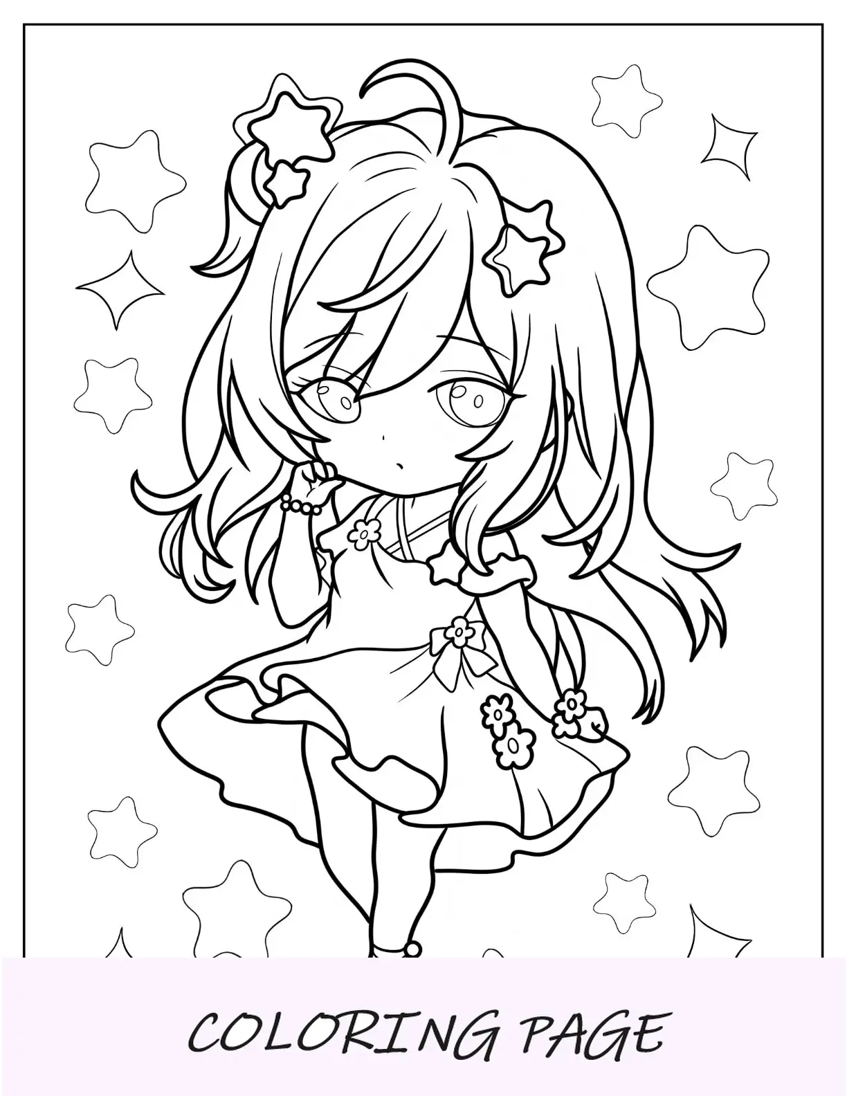 Página para colorear de Chibi de conejita saludando con uniforme de secundaria