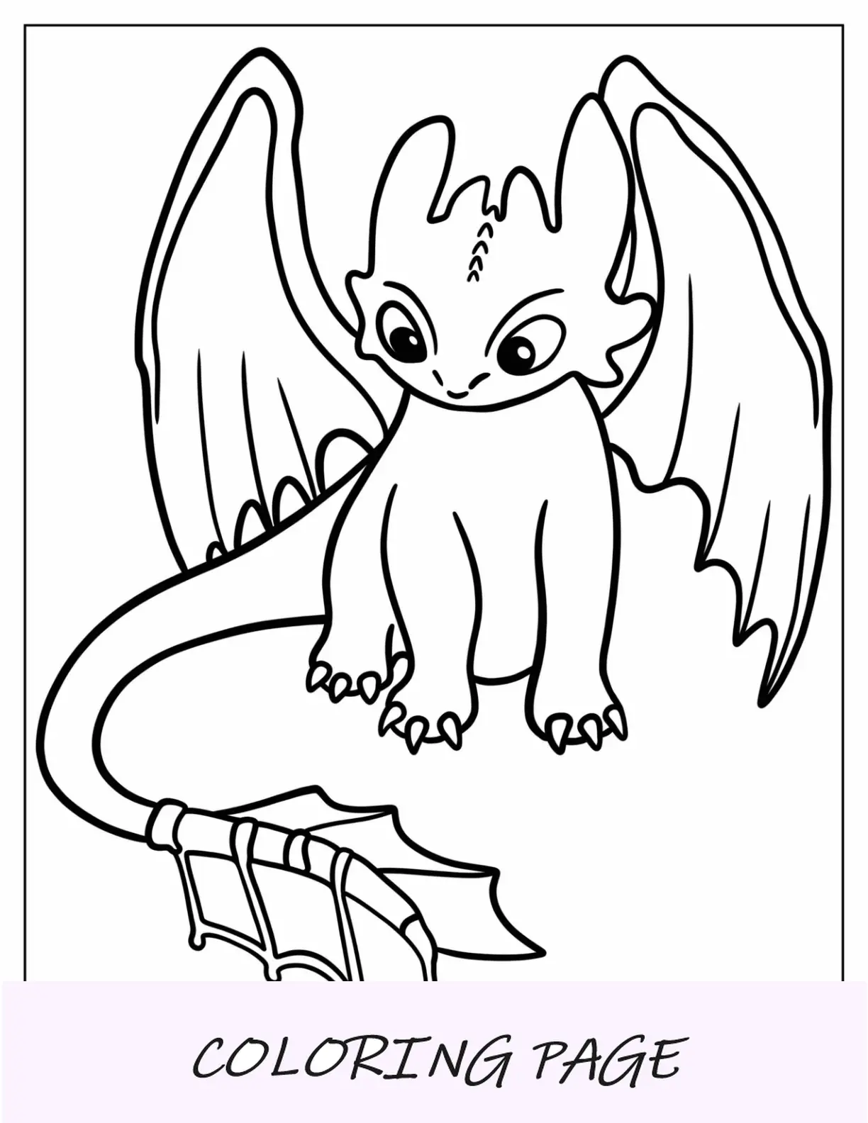 Come addestrare il tuo drago Pagina da colorare di Chibi Sdentato per bambini in età prescolare