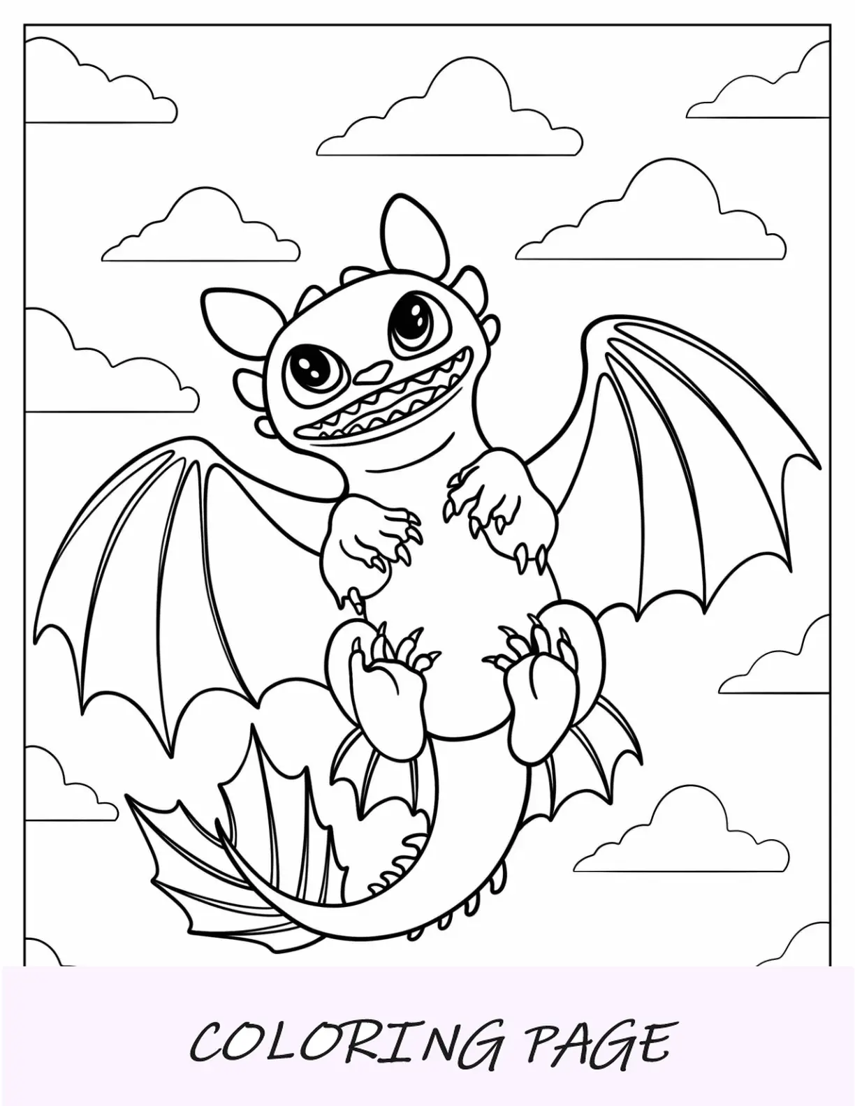 Come addestrare il tuo drago Pagina da colorare di Baby Sdentato
